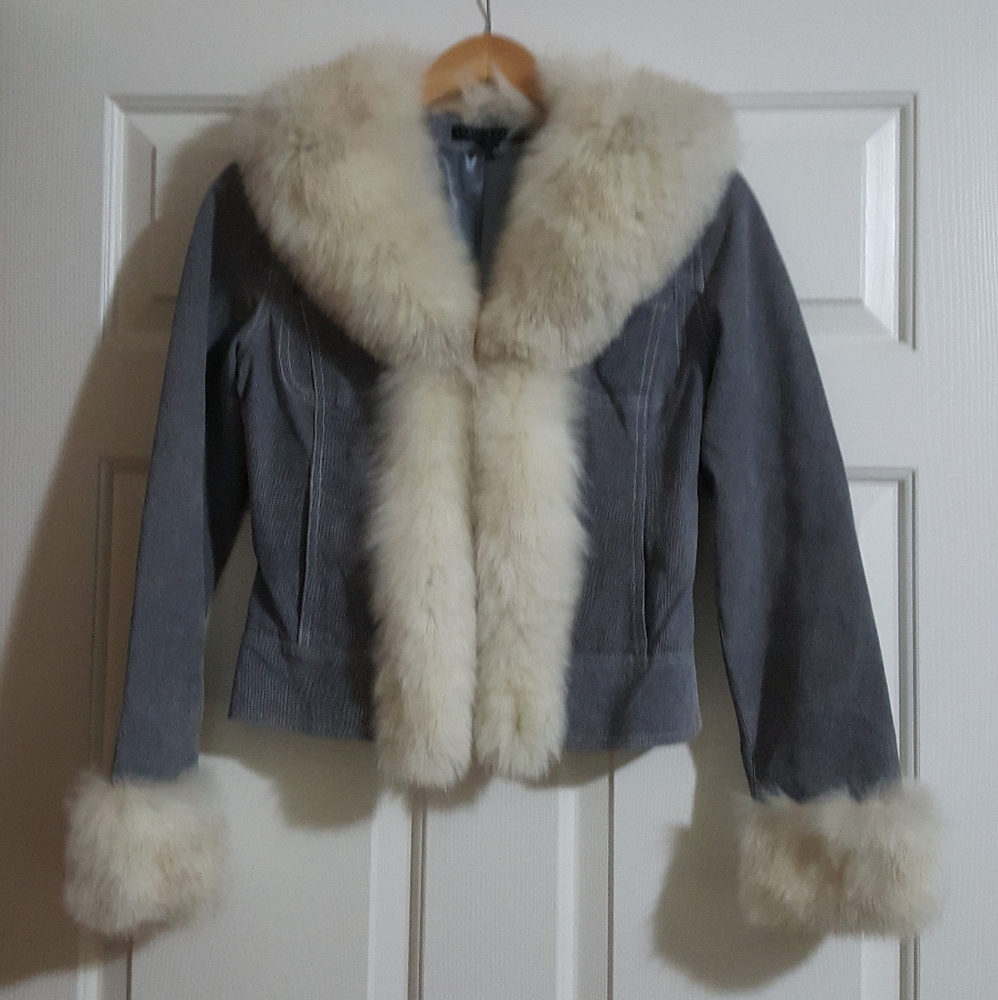 Sheri Bordell Pig Suede Fox Fur Jacket